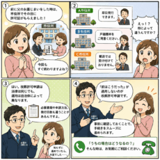 改葬許可申請の自治体ごとの違い。実際によくある5つの違いの4コマ漫画